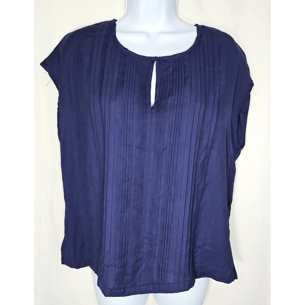 Modern Works Women's Blue Sleeveless Pullover‎ Blouse Size Small NWT